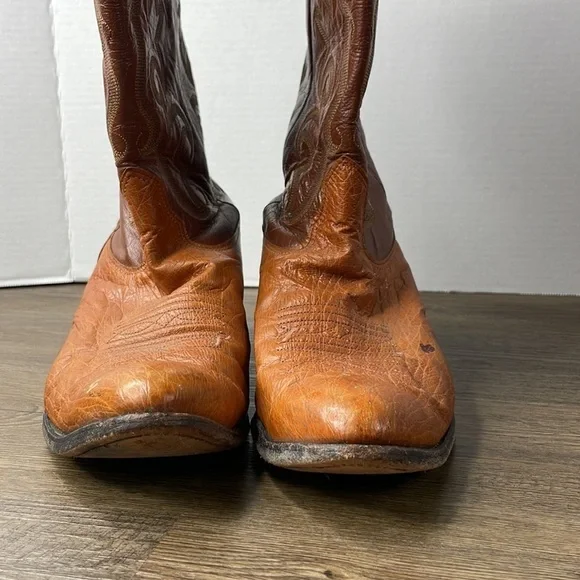 Nocona Men’s Brown Ostrich Western Cowboy Boots, size 9